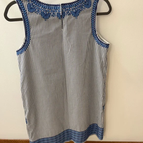 Striped Embroidered Cisco Swing Dress - Picture 2 of 3